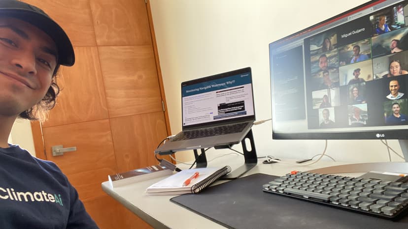 Miguel working at a Stanford funded company